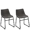 Conjunto de 2 sillas de comedor BATAVIA Tela Gris oscuro