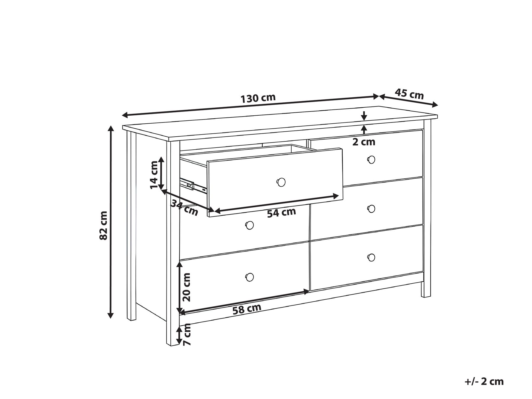 6 Drawer Chest BARCALDINE Pine Wood Burgundy_1062458