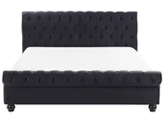 Bett mit Lattenrost Samtstoff AVALLON 140 x 200 cm Schwarz_743633