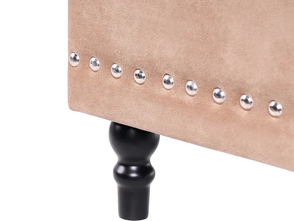 Pouf mit Stauraum LORETTO Samtstoff Beige_1186152
