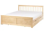 Bed with 4 Drawers OLENDON Pine Wood Light Brown 160 x 200 cm (EU King Size)_954884