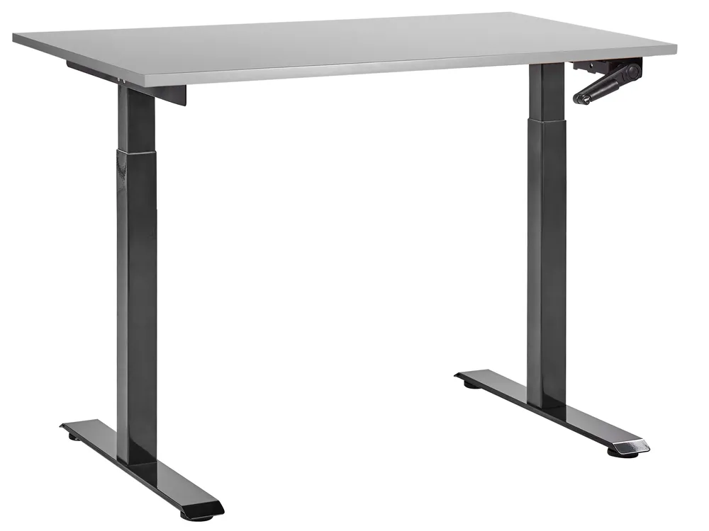 Biurko regulowane manualnie DESTINES 120 cm 72 cm Szary/ czarny