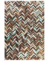 Patchwork koberec z hovězí kůže v hnědo-modrých odstínech 140x200 cm AMASYA_642077