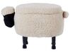 Pouf animaletto in tessuto bianco crema SHEEP_852406