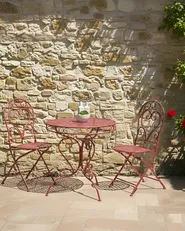 Set of 2 Garden Chairs ALBINIA Metal Burgundy_1021552