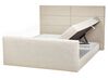 Kontinentálna posteľ s úložným priestorom 160 x 200 cm béžová ARISTOCRAT_873597