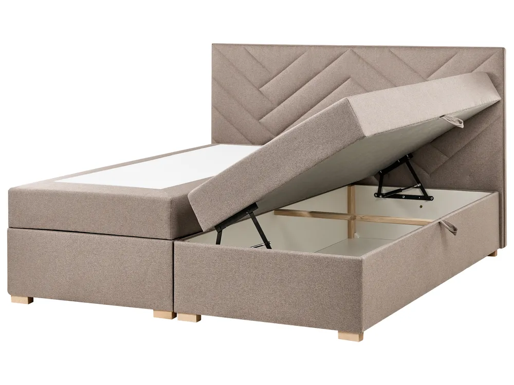 Fabric Divan Bed with Storage Taupe ESQUIRE Various Sizes
