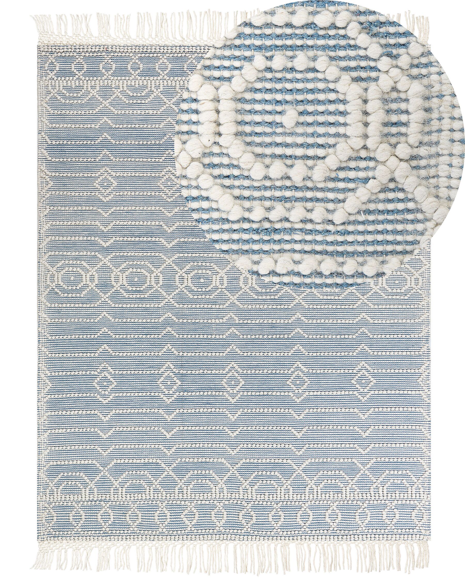 Wool Area Rug 160 x 230 cm Blue ORHANELI_856515