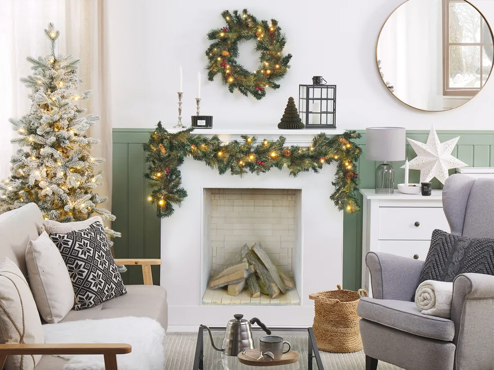 Boltze Guirnalda Colgante Capiz Country En Gris De Nácar