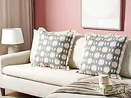 Dekokissen 2er Set DIANTHUS 60 x 60 cm Bunt Geometrisches Muster_1182632
