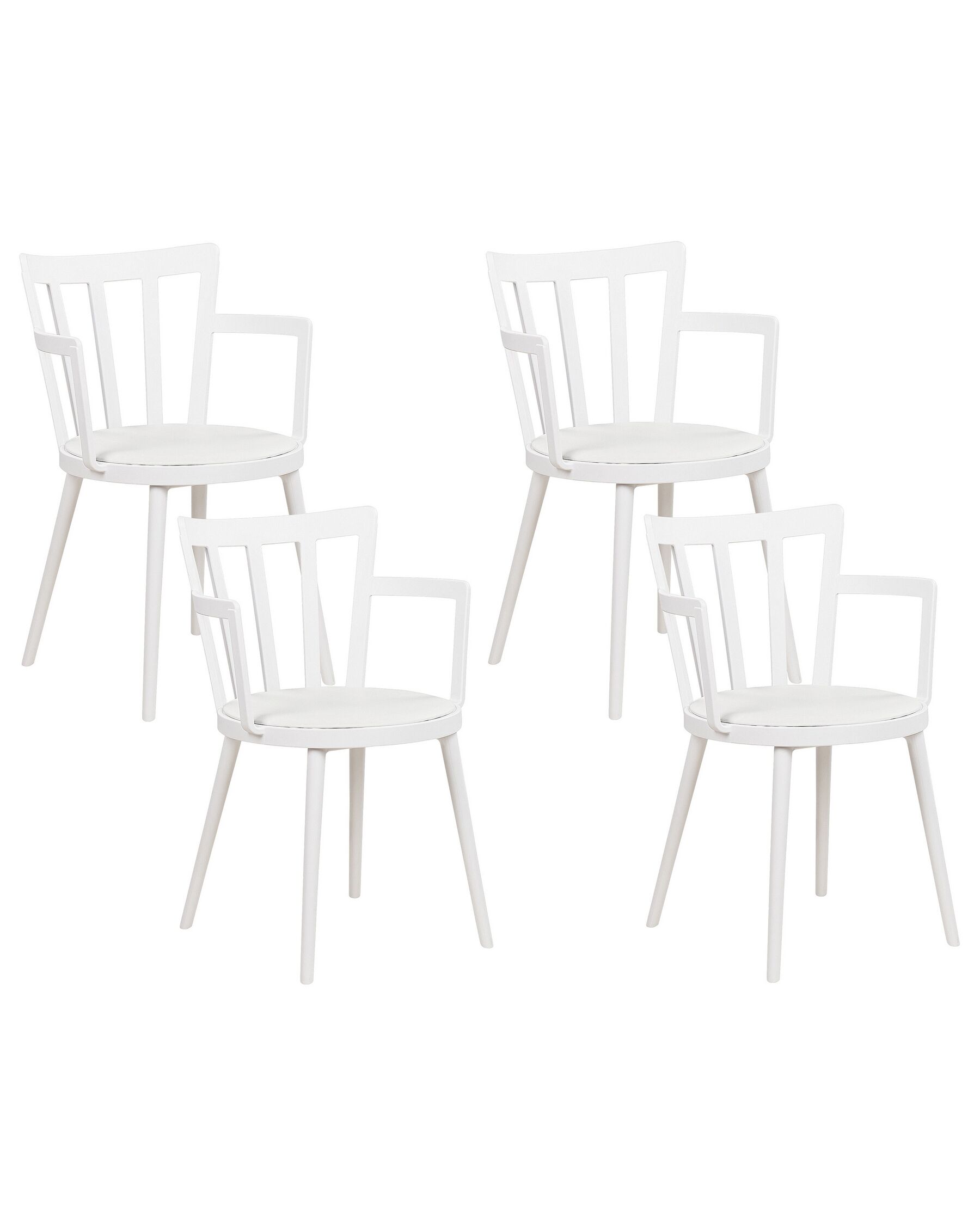 Súprava 4 plastových jedálenských stoličiek biela MORILL_876334