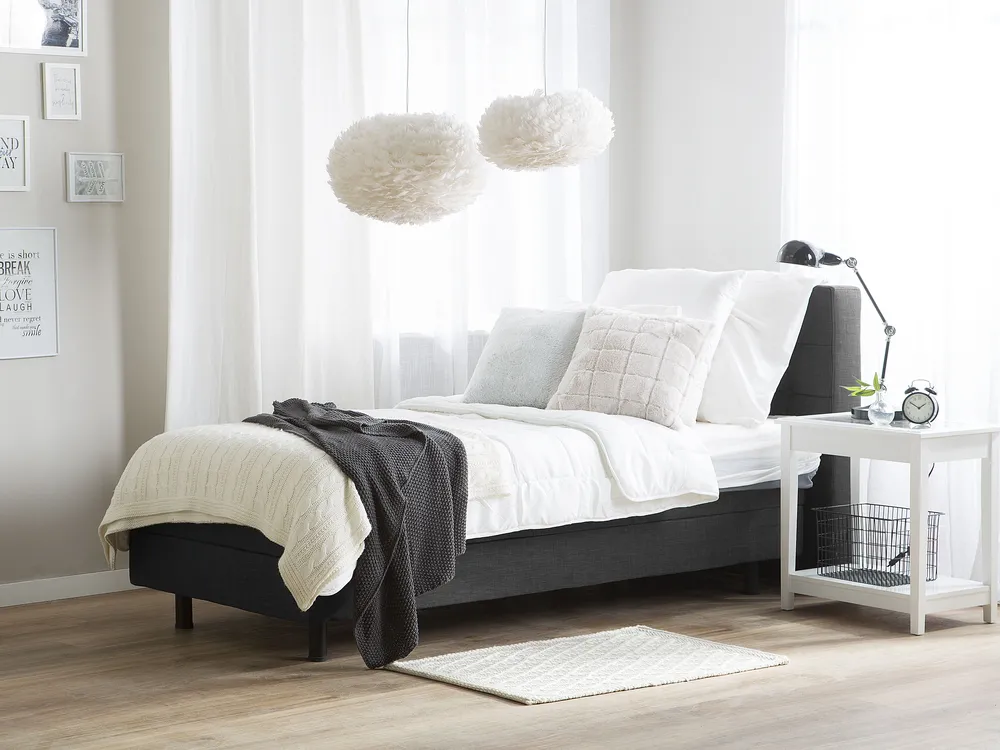 Adjustable Bed Fabric DUKE 80 x 200 cm (EU Small Single) Dark Grey_771710