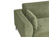 Left Hand Fabric Corner Sofa Green FLAM_934586