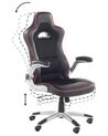 Cadeira de escritório em pele sintética preta e vermelha MASTER_756047