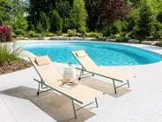 Set di 2 Lettini Prendisole SORONI Metallo Beige_1014150