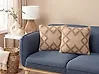 Set of 2 Decorative Cushions GOPI 45 x 45 cm Jute Beige Geometric Pattern