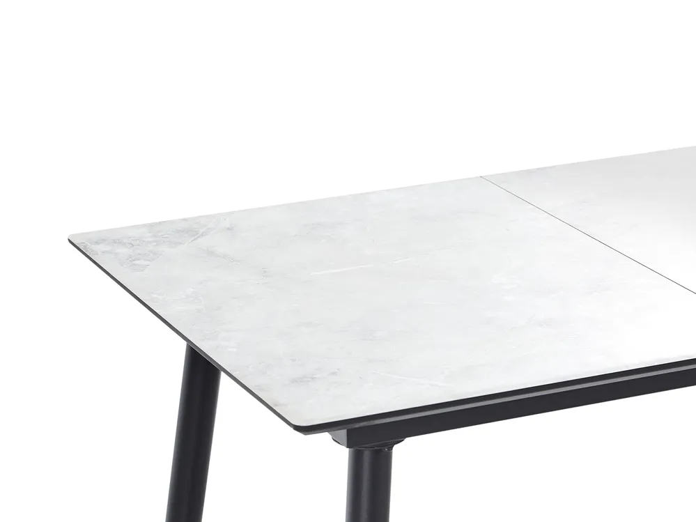 Dining Table EFTALIA White Marble 120/150 cm 80 cm_820741