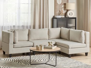 4-seters venstrevendt modulær sofa stoff Lys Beige UNSTAD