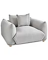 Armchair LUVOS Fabric Light Grey