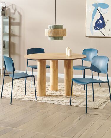 Set of 4 Dining Chairs Blue ASTORIA