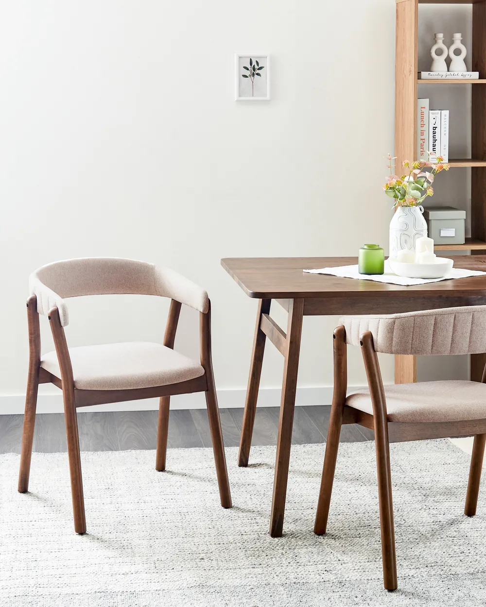 Set med 2 matstolar MYLO  Mörkbrun/ Beige