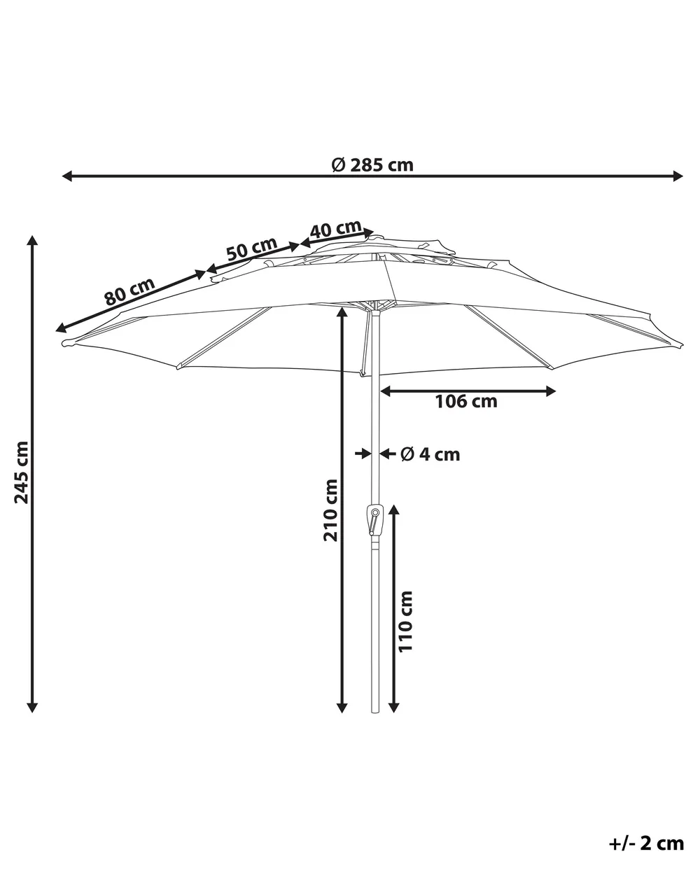 Market Parasol 285 cm BIBIONE Light Beige_829365
