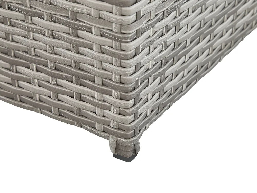 Garden Corner Sofa with Table 5 Seater SABBIA Modular PE Rattan Light Grey Right Hand_836753