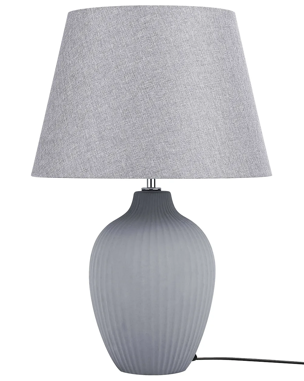 Beliani Klassische Tischlampe Fergus – Mit Leinenschirm & Keramischem Fuß In Braun, Höhe 52 Cm, Für Retro- & Vintage-Look
