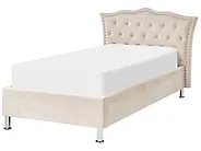 Bed met opbergruimte METZ Fluweel Beige 90 x 200 cm_861389