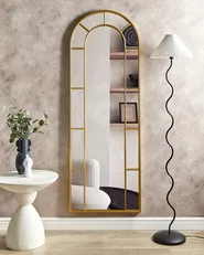 Lustro ścienne CROSSES 60 cm 170 cm Metal Złoty_900636