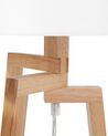 Candeeiro de mesa com pernas de madeira e abajur branco NALON_698161