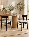 Set of 2 Dining Chairs STACY Wood Light Grey