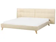 Bed Velvet SENLIS 180 x 200 cm (EU Super King) Beige_919003