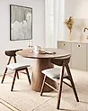 Set of 2 Dining Chairs LACOTA Wood Dark Brown/ Grey
