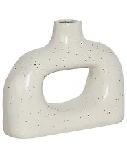 Váza na kvety MOONEYE 19 cm Kamenina Krémová biela_935232