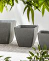 Set of 2 Plant Pots 42 x 42 x 42 cm Grey ZELI_850549