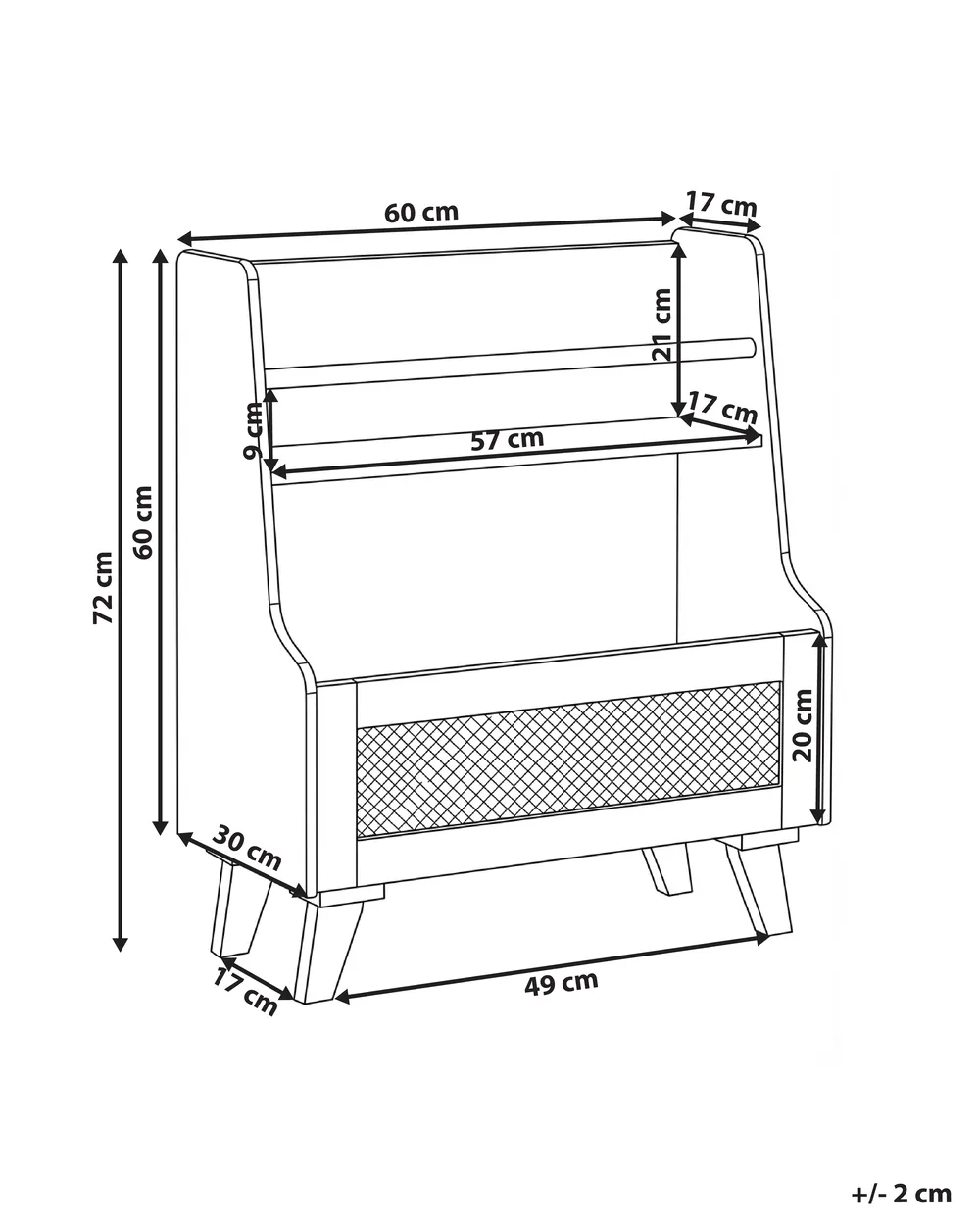 Libreria a 2 ripieni JACKIT 72 cm Bianco_1033273