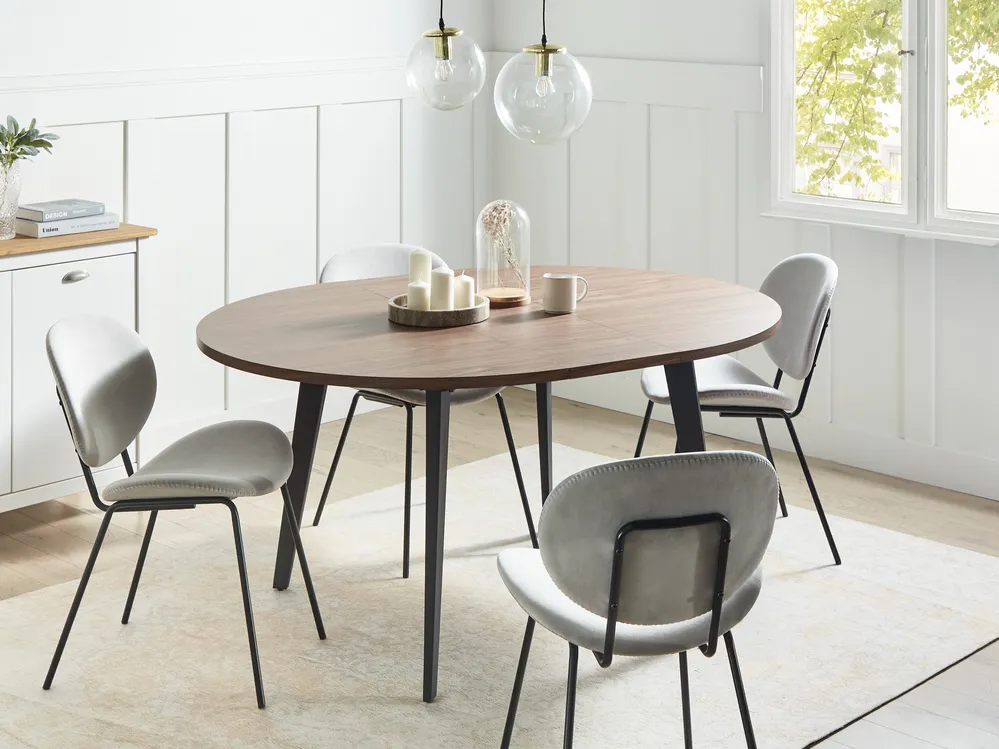 Extending Dining Table BOVINA Dark Brown 120/150 cm 120 cm_962090