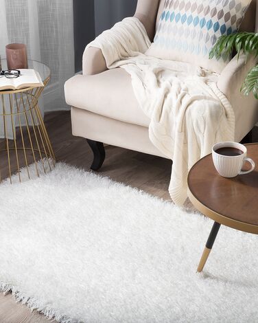 Shaggy Area Rug 80 x 150 cm White CIDE