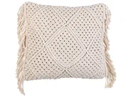 Set di 2 cuscini BESHAM 45 x 45 cm Cotone Beige chiaro Trama geometrica_904589