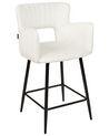 Zestaw 2 krzeseł barowych welurowy biały SANILAC_912666