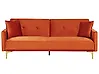 Sofa Bed 3 Seater LUCAN Velvet Orange