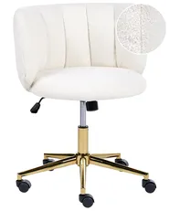 Sedia da scrivania PELORA Bouclé Bianco_1085765