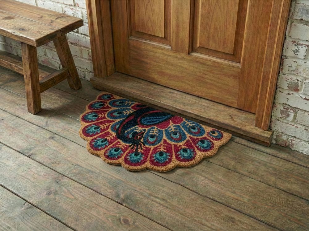 Doormat NULATO Multicolour 45 x 75 cm Peacock Coir
