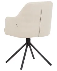 Set of 2 Dining Chairs Swivel MIRA Fabric Beige_945313