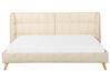 Zamatová posteľ 180 x 200 cm béžová SENLIS_919005