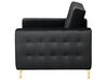 Conjunto de sofás reclináveis com 5 lugares em veludo preto ABERDEEN_857393