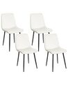 Set of 4 Velvet Dining Chairs Off-White HAVRE_929283