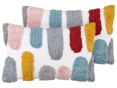 Conjunto de 2 almofadas decorativas com padrão abstrato em algodão multicolor 30 x 50 cm STORKSBIL