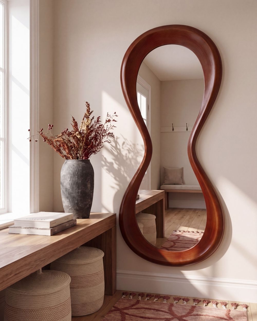 Wall Mirror BOURGES 70 cm 170 cm Brown